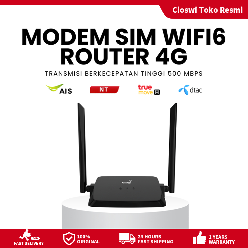 Cioswi 500mbps  Modem 4G Kartu Wireless Router mendukung SIM CARD All Operator Modem Wifi Hotspot Ga