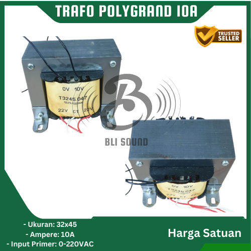 TRAFO POLYGRAND 10 AMPERE TRAVO 10A CT 22 VOLT EXTRA 0 - 10 VOLT