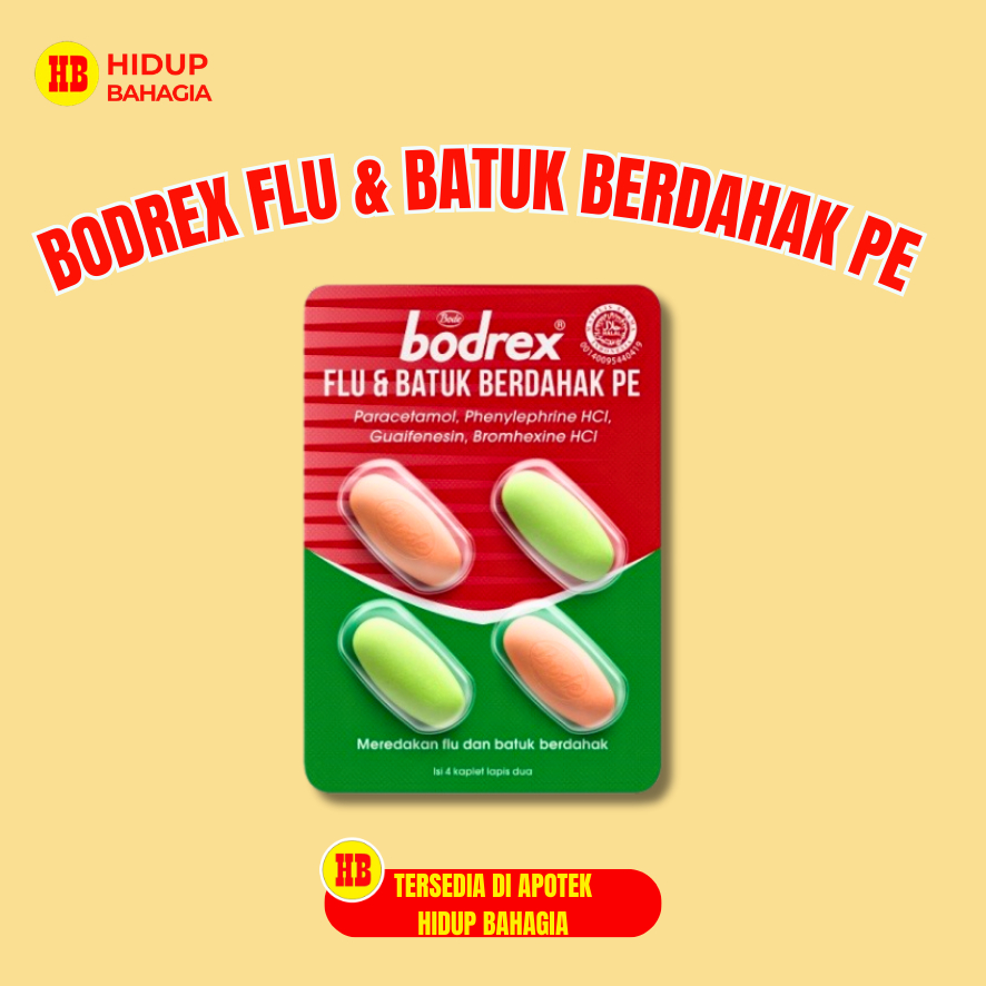 Bodrex Flu & Batuk Berdahak PE (4 Kaplet) / Bodrex Flu dan Batuk