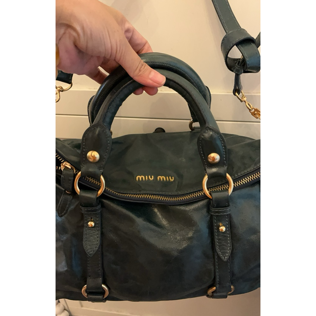 Tas Preloved Miu  miu hijau Emerald