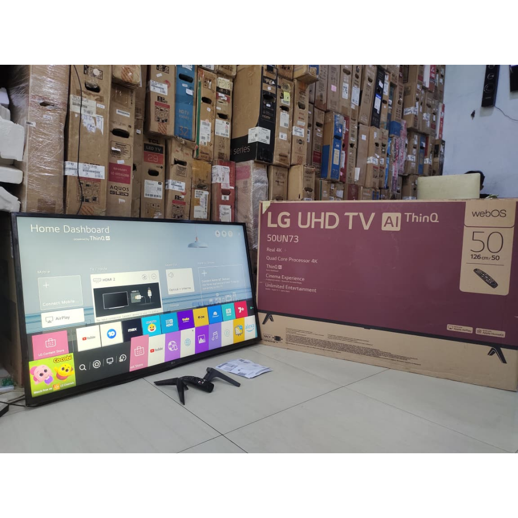 TV LED LG 50IN 4K UHD SMART TV YOUTUBE DIGITAL TV KONDISI BEKAS PEMAKAIAN 5982F