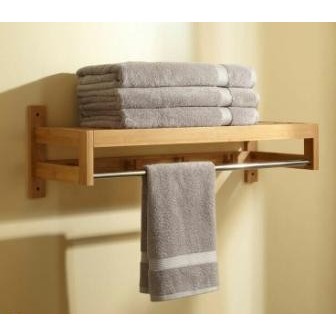 Rak Handuk Kayu Dinding Minimalis Multifungsi/ Rak dinding kayu kamar mandi