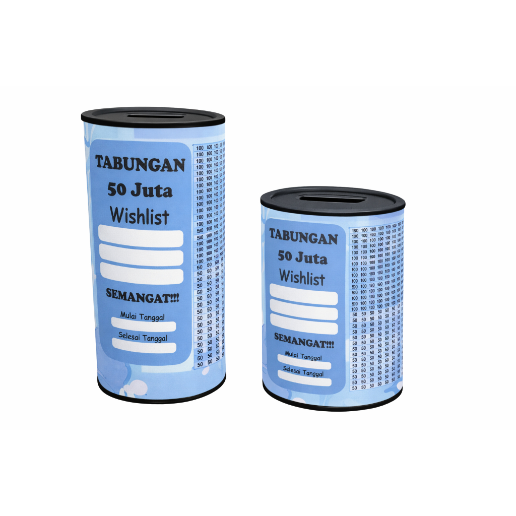 Celengan Wishlist 30 Juta 50 Juta 100 Juta Permanen Buka Tutup Jumbo XXL
