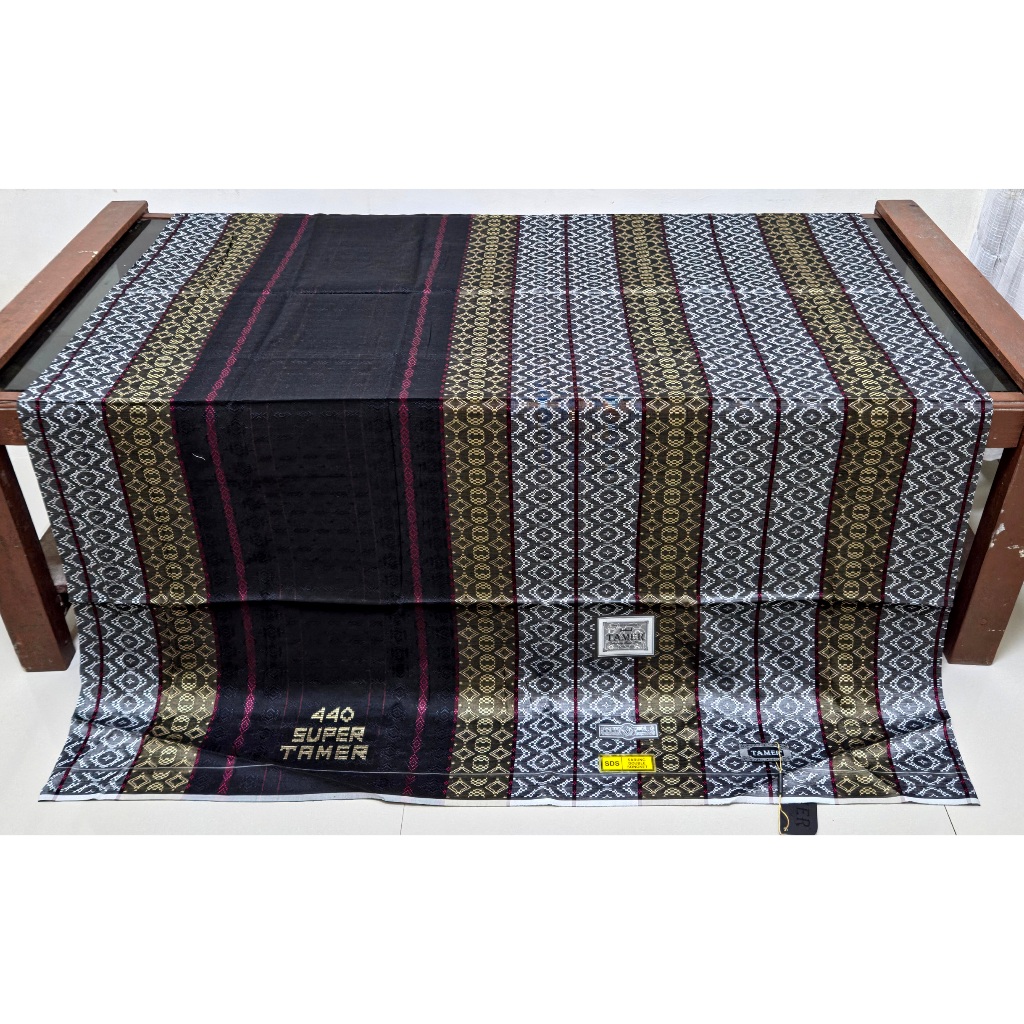 Sarung Tenun Sutra Premium ATBM Super Tamer 440 SDS Sarung Doble Songket Super Premium