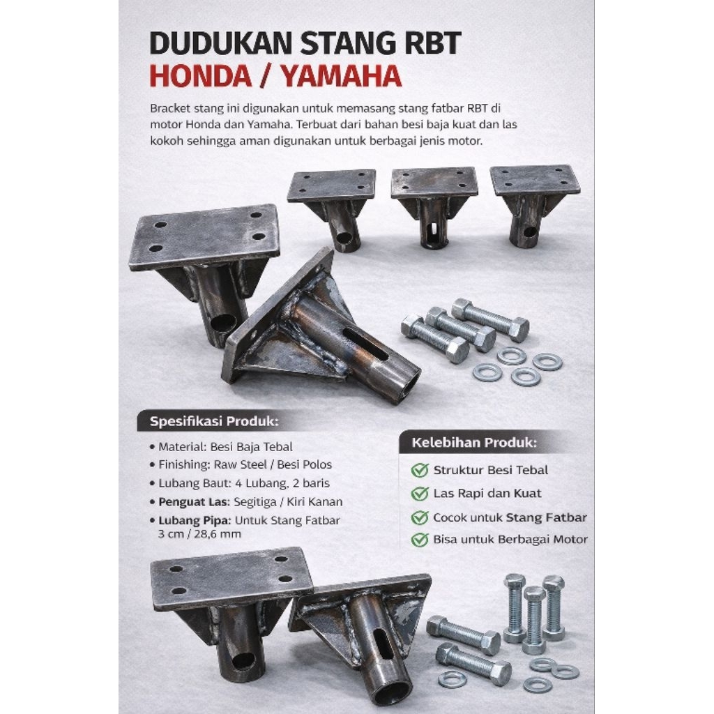 Dudukan Adaptor Stang RBT
