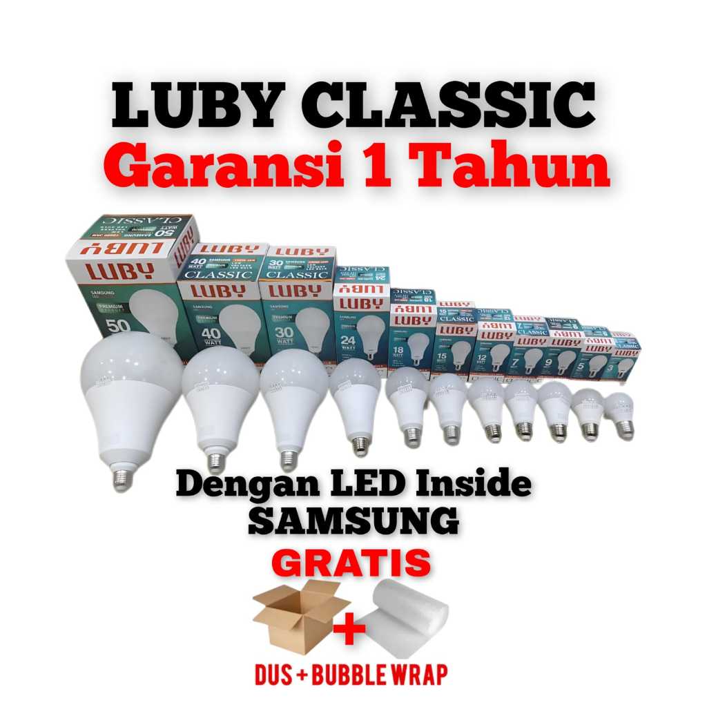 Lampu LED Luby tipe Classic Garansi 1 tahun Lampu Luby BOHLAM LUBY BOHLAM LED