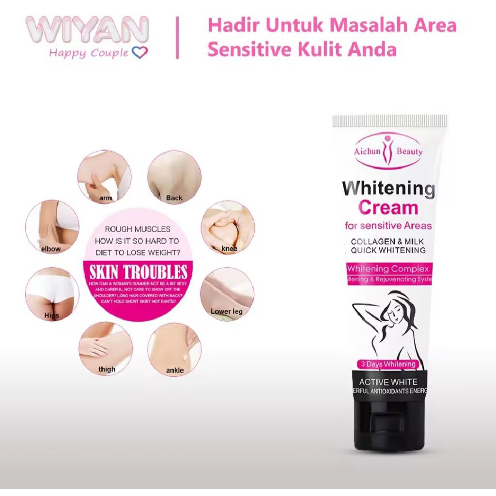 Whitening Krim Aichun Pemutih Ketiak Pembersih Selangkangan Leher Hitam Siku Lutut