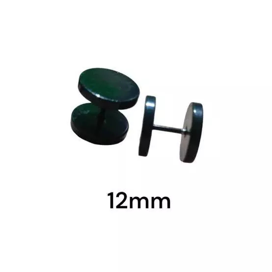 Anting magnet Telinga Kuku Hitam Pria Hip Hop Gaya Trend Minimalis Kecil Anting Bulat Perak Wanita