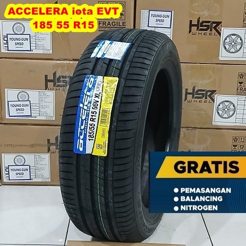 ban mobil standar brio RS ring 15 ukuran 185 55 r15 accelera ban bukan brigestone.dunlop.GT