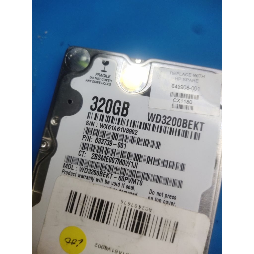 Hdd laptop wd 320 gb