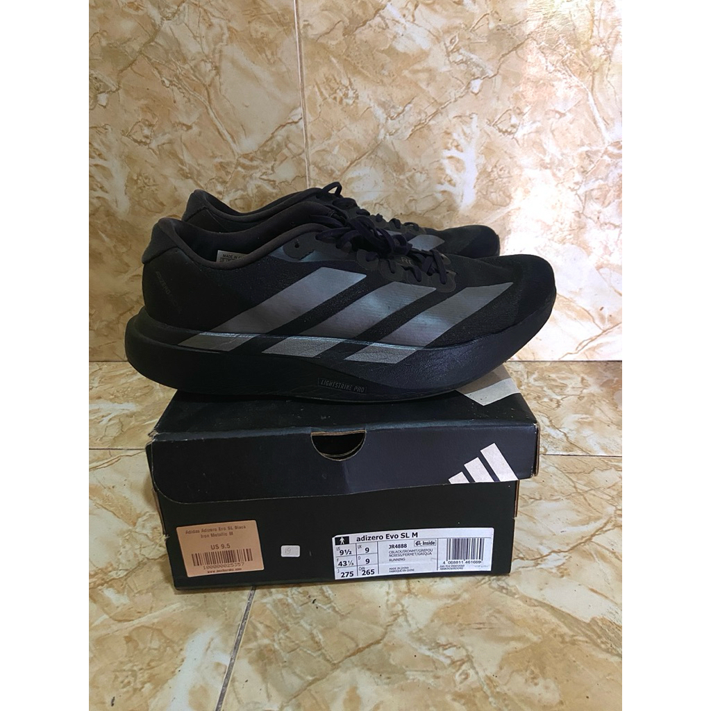 Adidas Adizero Evo SL Black Iron Preloved Second Original