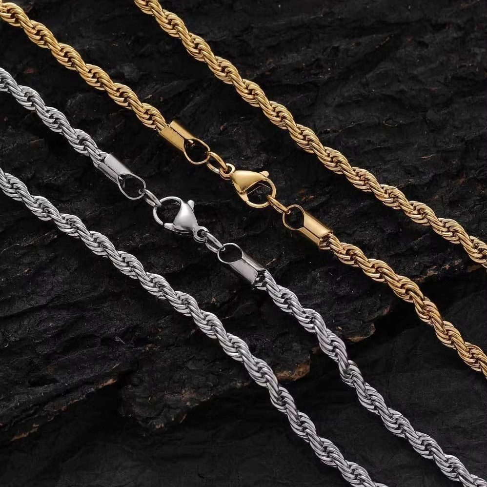 CODEONE Kalung Rantai Tambang Besar Titanium Pria Wanita Tebal | Kalung Tambang Stainless Anti Karat