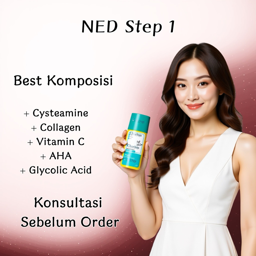 NIGHT EXTRA DOSIS STEP 1  | AHA WHITENING NIGHT LOTION | LOTION NED ROYYAL SKINCARE | FOEVER FARMACY