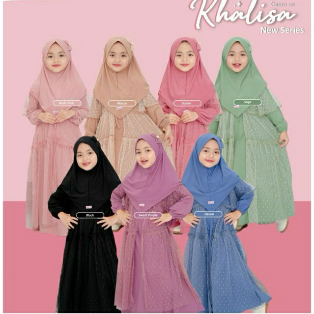 KHALISA GAMIS PESTA LEBARAN ANAK BAHAN TILE DOT GAUN PRINCESS MEWAH