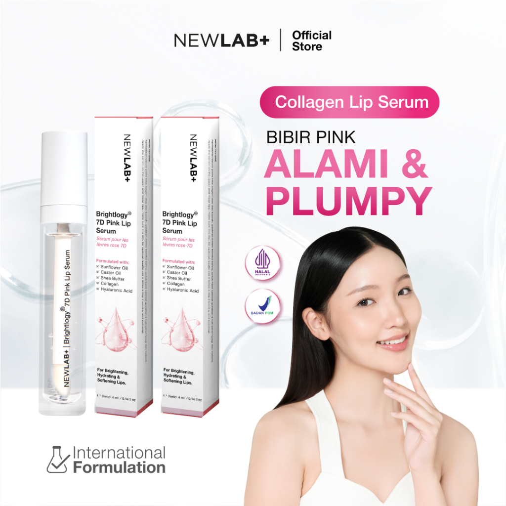 NEWLAB Paket 2 Botol Brightlogy Pink Lip Serum | Lip Care untuk Bibir Gelap | Serum Bibir Mencerahka