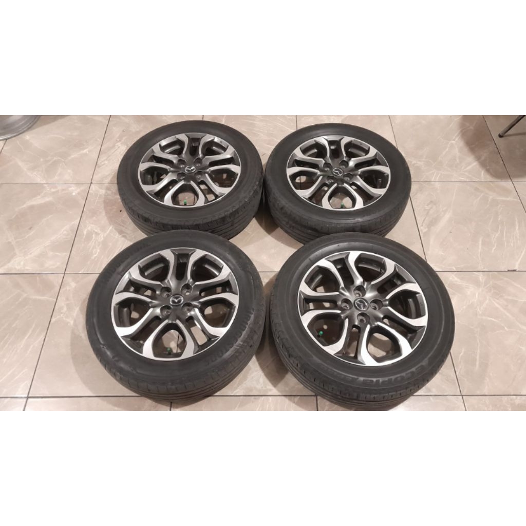 Velg bekas mobil oem copotan mazda ring 16 lebar 6 baut 4x100 + ban bonus