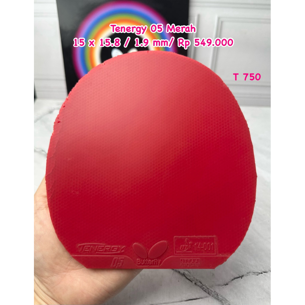 SECOND KARET TENIS MEJA PINGPONG TENERGY 05 MERAH ORIGINAL MARKET JEPANG