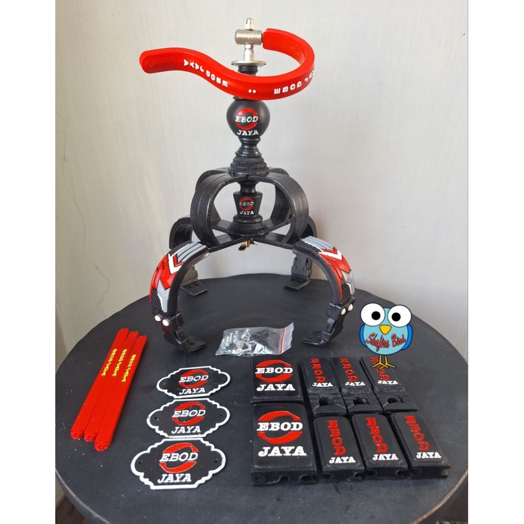 Ebod Jaya Fullset Variasi / Asesoris  1 set  emblem / logo/ merk ebod jaya, klem tebok ebod jaya, ma