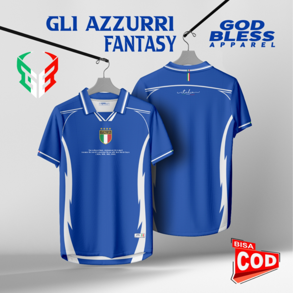 Baju Jersey Fantasy  ITALY  Retro Vintage Full Printing // Jersey Casual //Jersey Klasik