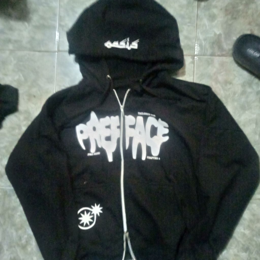 hoodie jaket preface double zipper size L second