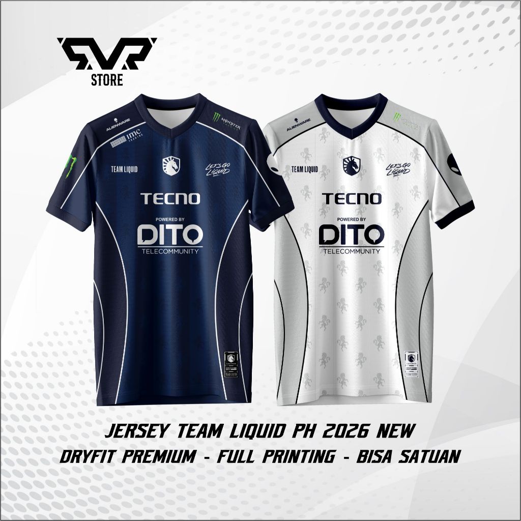 Jersey Gaming Team Liquid PH TLPH 2026 Terbaru Baju Kaos TLPH Game Mobile Legends Free Custom Nickna