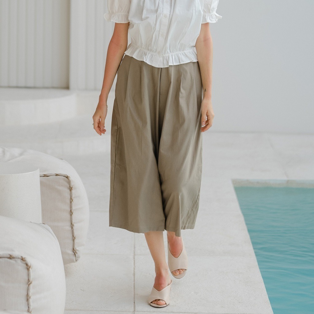 Beatrice Clothing Jogja Stella Pants - Celana Wanita | Celana panjang Wanita | Celana Kulot Highweis