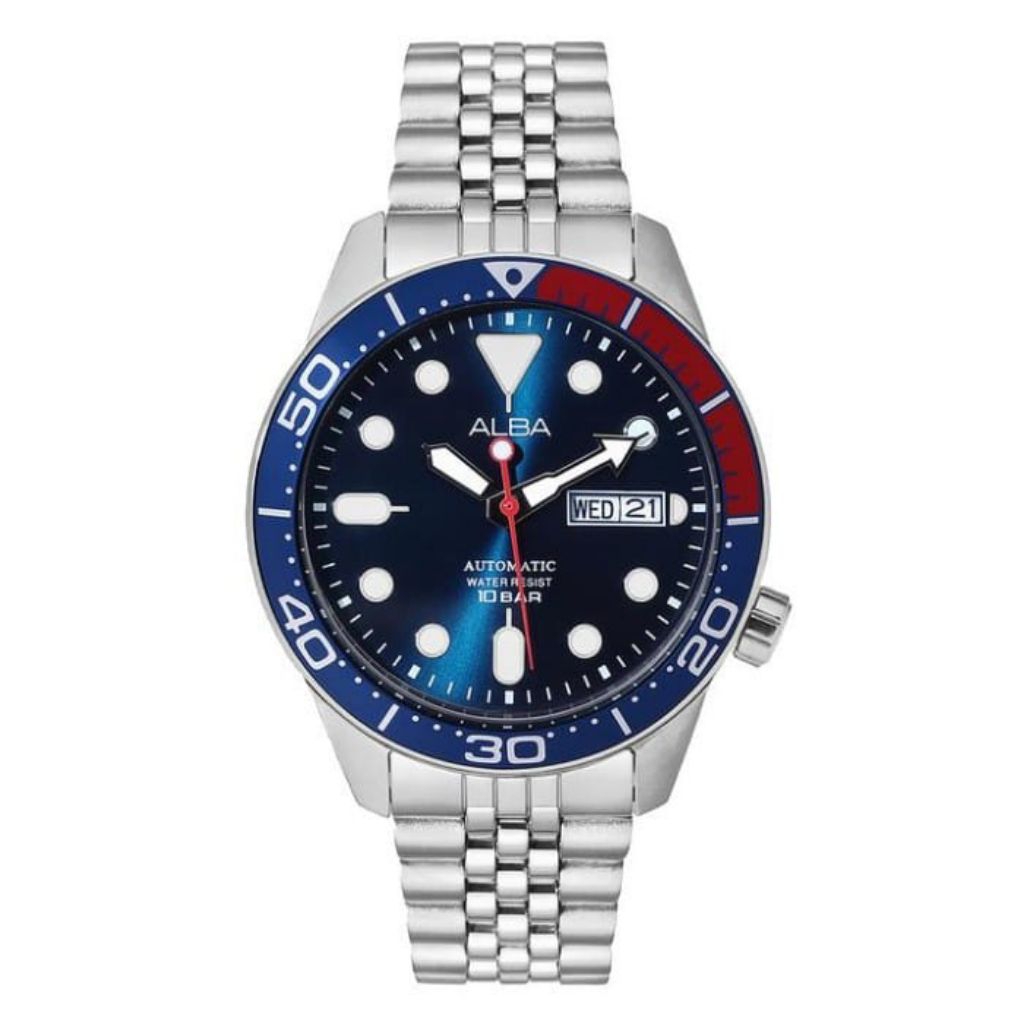 Jam Tangan Pria ALBA Mechanical AL4191X1 al4191 Automatic Men Dark Blue Dial Original