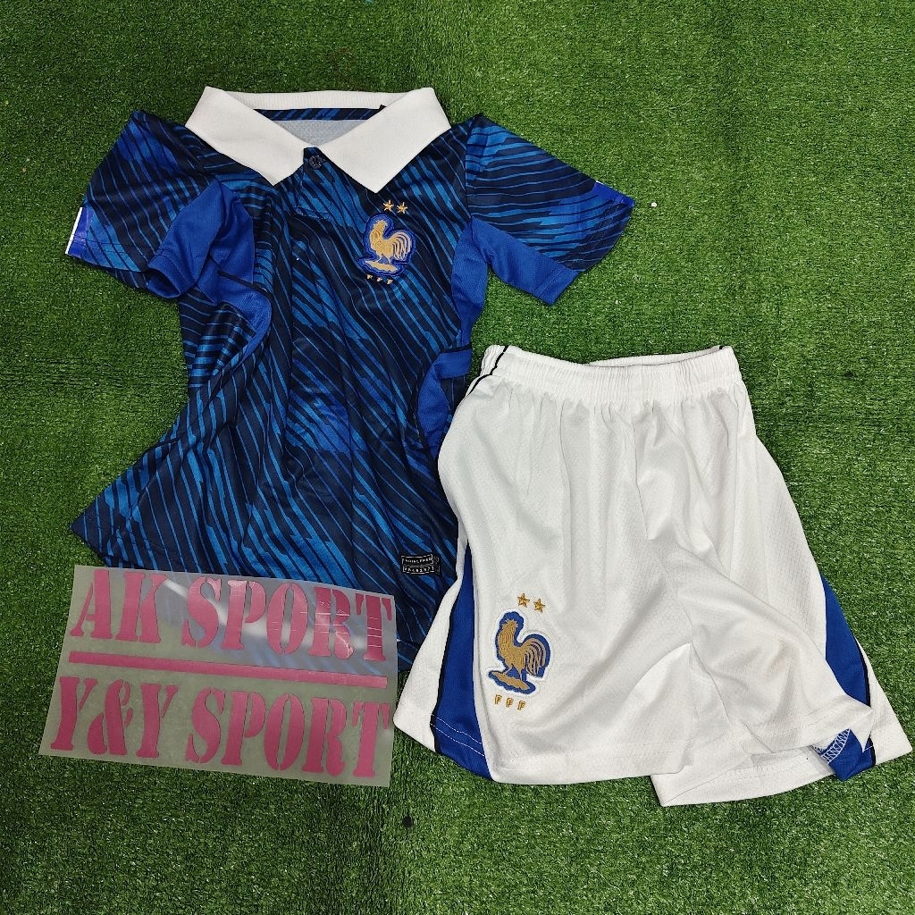KIDS JERSEY BOLA PRANNCIS HOME WORLD CUP 2026 GRADE ORI // baju bola anak anak piala dunia premium s