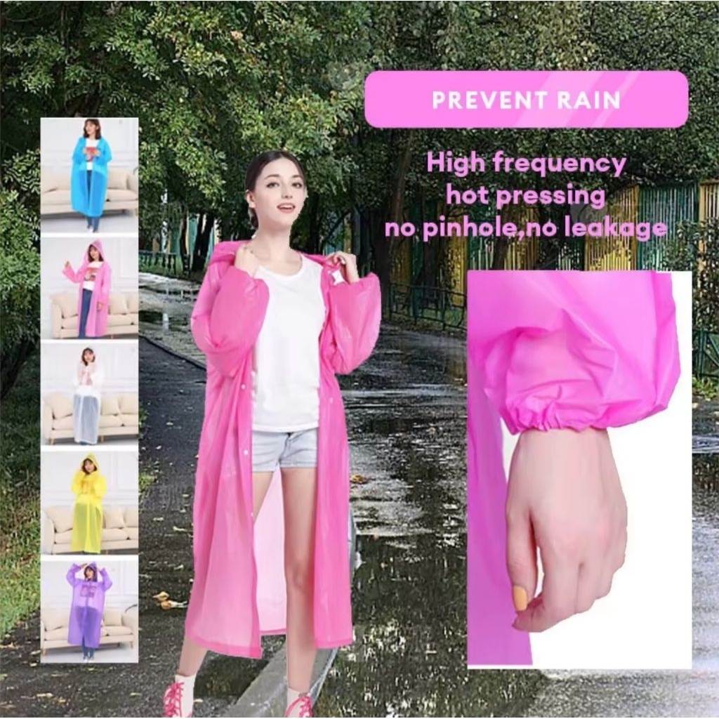 Mantel Hujan Dewasa Bahan Eva Unisex Wanita Pria Has Hujan