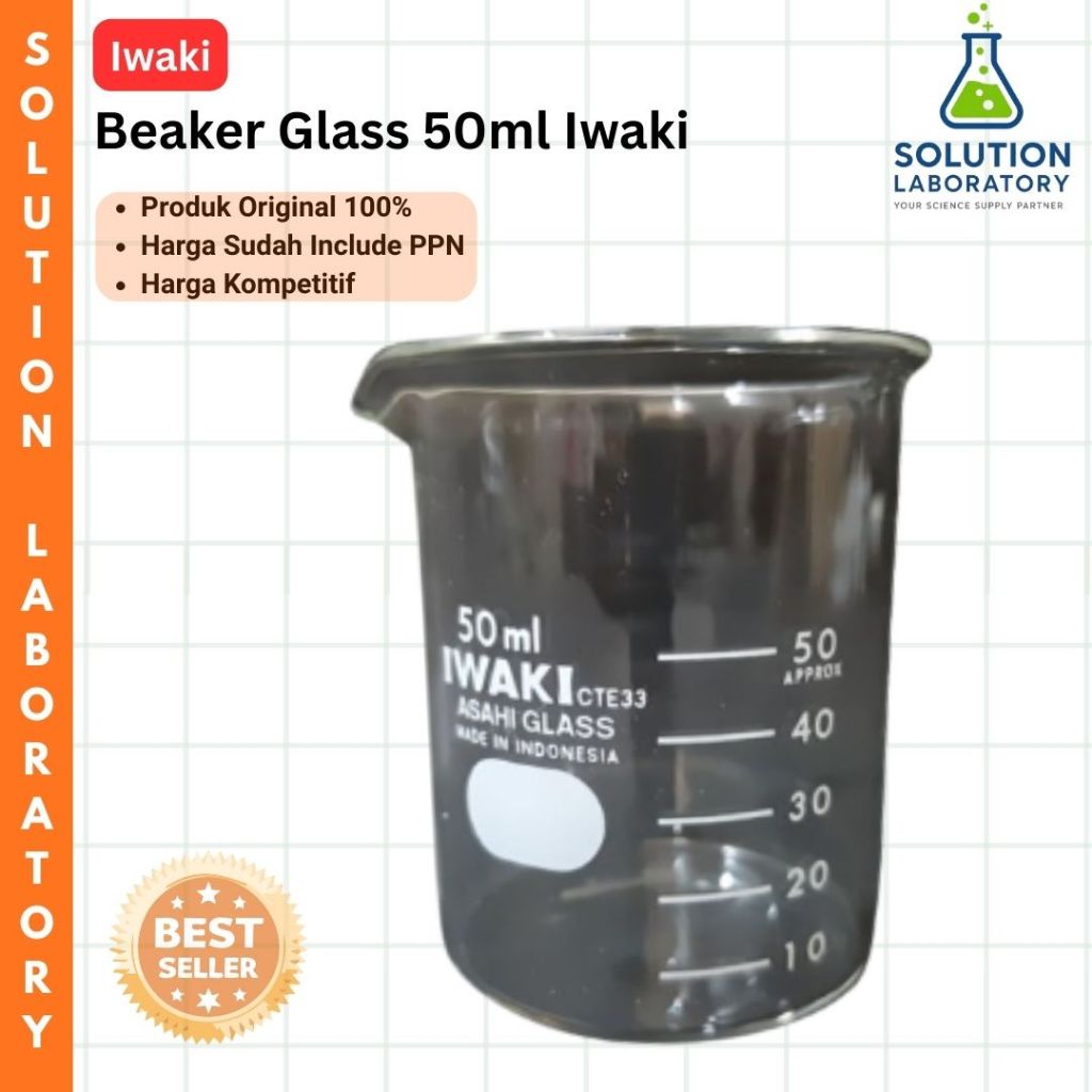 Beaker Glass 50 ml, Catalog.1000BK50 Iwaki