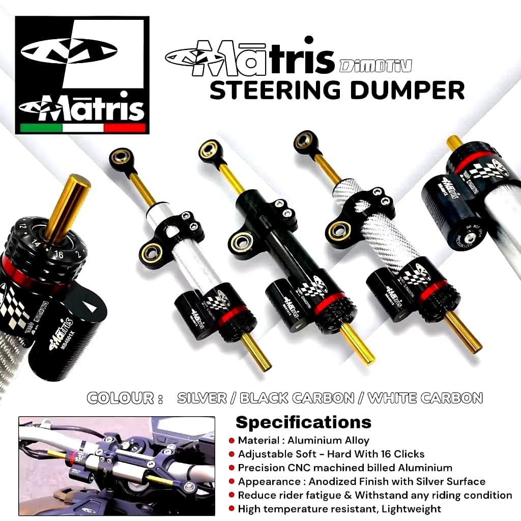 STABILIZER MATRIS ORIGINAL CARBON PENDEK & PANJANG / STEERING DUMPER MATRIS