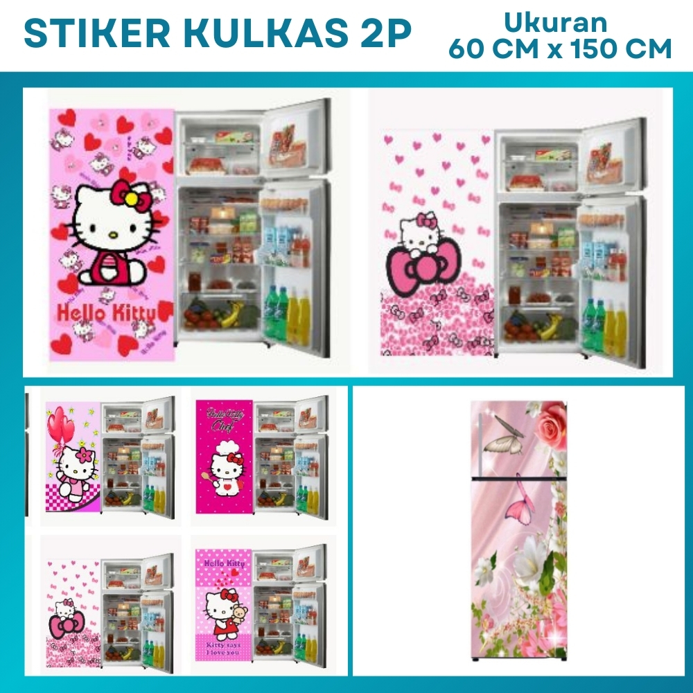 Wallpaper Sticker Kulkas 2 Pintu Stiker Kulkas 2 Pintu Hello Kitty Stiker Lemari Es Glossy