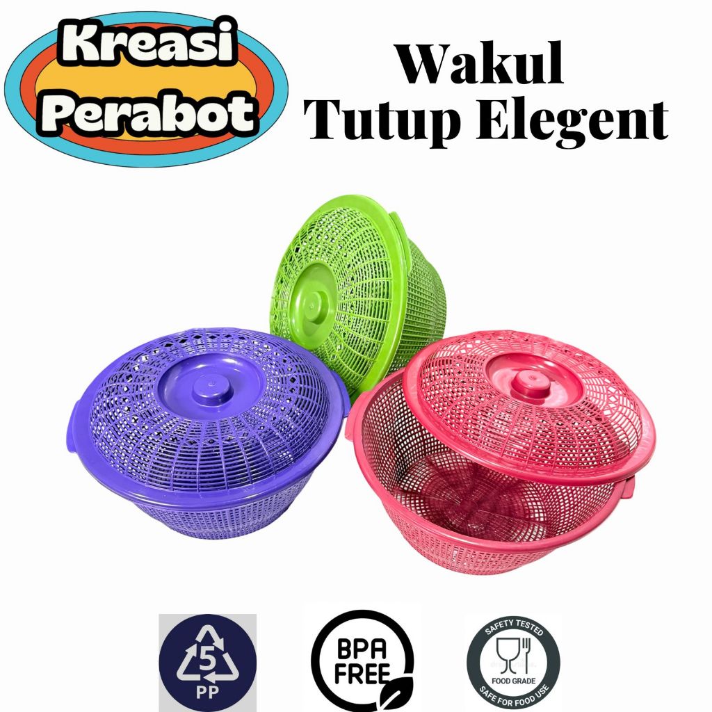 WAKUL TUTUP ELEGENT - BESEK NASI TUTUP HAJATAN - MARANG NASI KENDURI + TUTUP BAHAN PLASTIK PP5