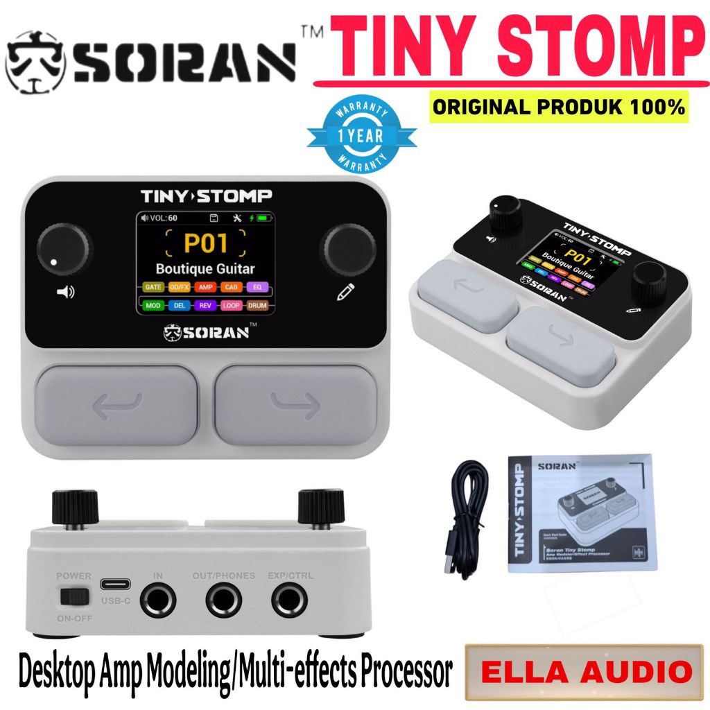 Soran TINY Stomp Multi Effect Processor And Amp Modeling