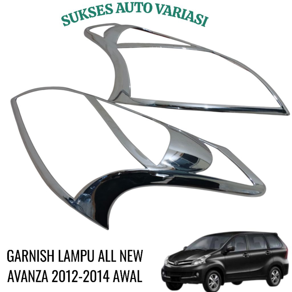 GARNISH LAMPU DEPAN MOBIL ALL NEW AVANZA XENIA 2012-2014 CHROME