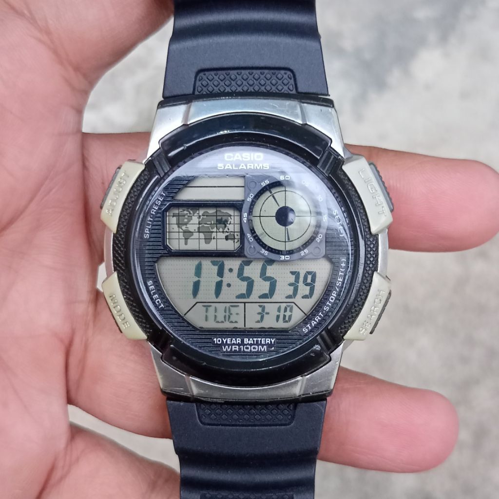 Jam Tangan Casio AE 100W Original Pria Preloved Second Bekas