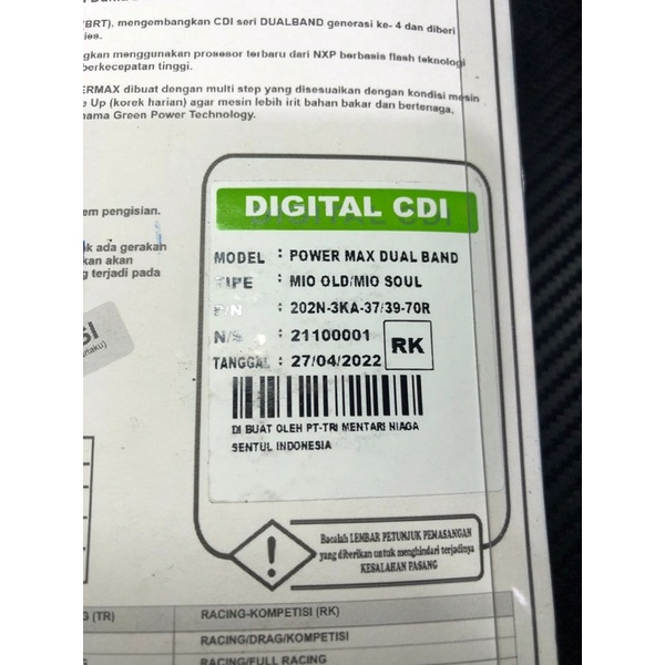 CDI BRT DUALBAND MIO SPORTY MIO SMILE MIO SOUL CDI MIO BRT POWERMAX DUALBAND TR - RK