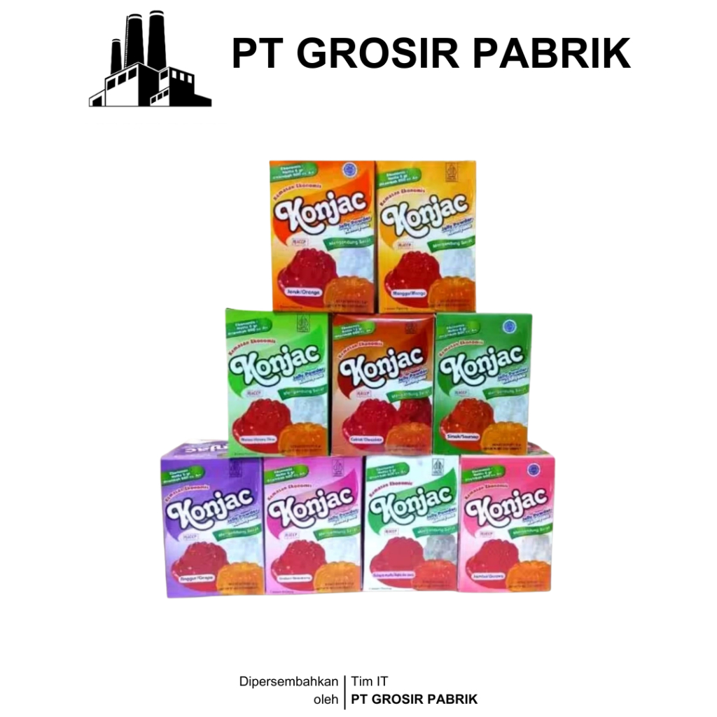 Konjac Jelly Powder 6 gr Rasa Stroberi | Mangga | Kelapa Muda | Jambu | Jeruk | Leci | Anggur | Melo