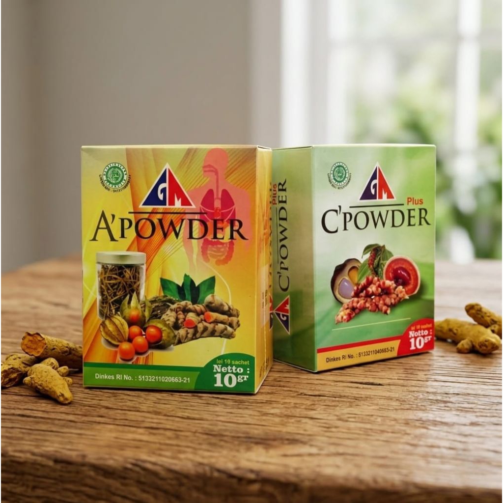 a.powder&c.powder/paket herbal gusmus original isi(2box) a.&c.powder