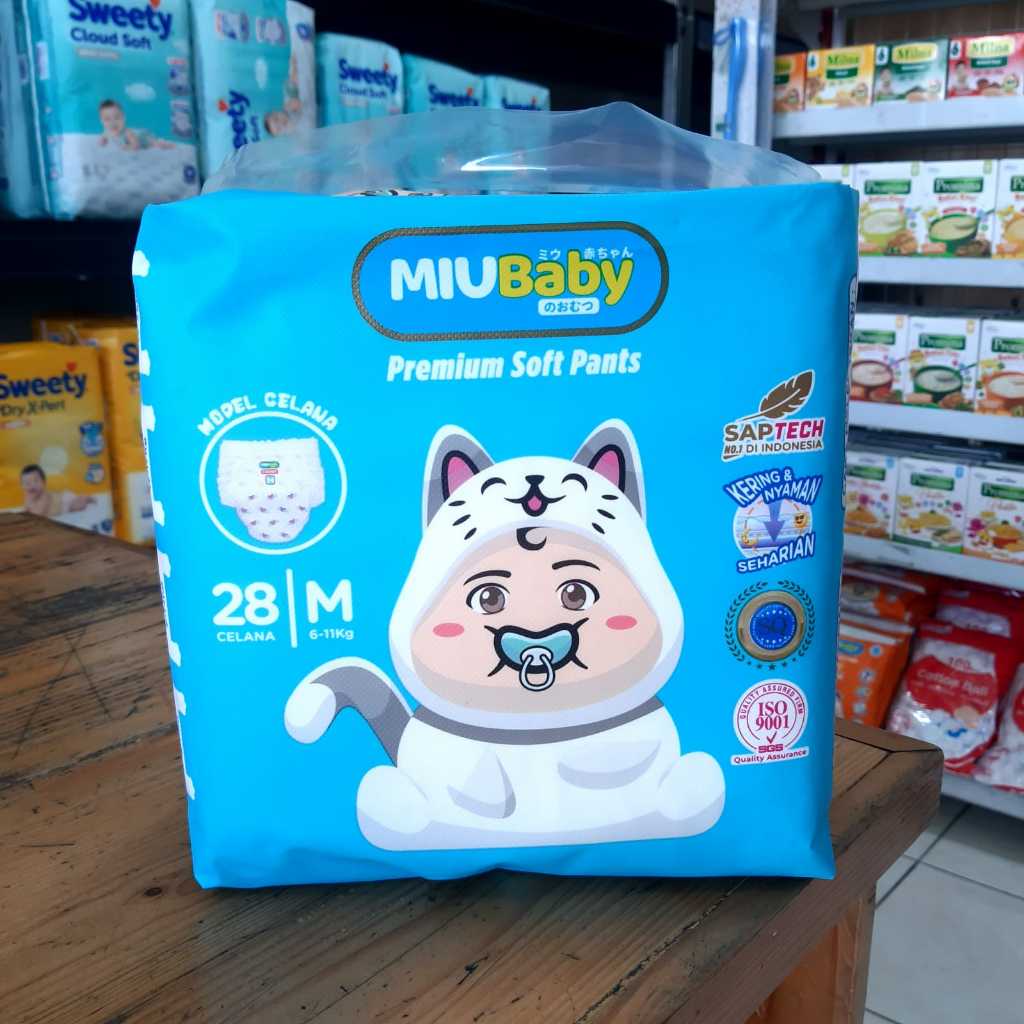 Popok MIU Baby Premium Soft Pants M 28 MIUBaby Popok Bayi Celana Baby Diapers M28