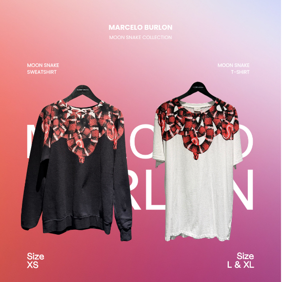 Marcelo Burlon Moon Snake Sweatshirt (100% Authentic Original Asli)