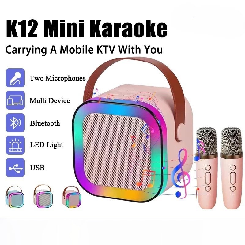 SUN Mini Speaker Bluetooth Karaoke Speaker Mini Bluetooth Mic Karaoke Bluetooth Mini Full Bass Subwo