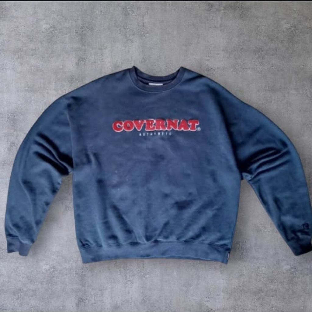 Sweatshirt Crewneck Covernat Navy Unisex Premium Streetwear