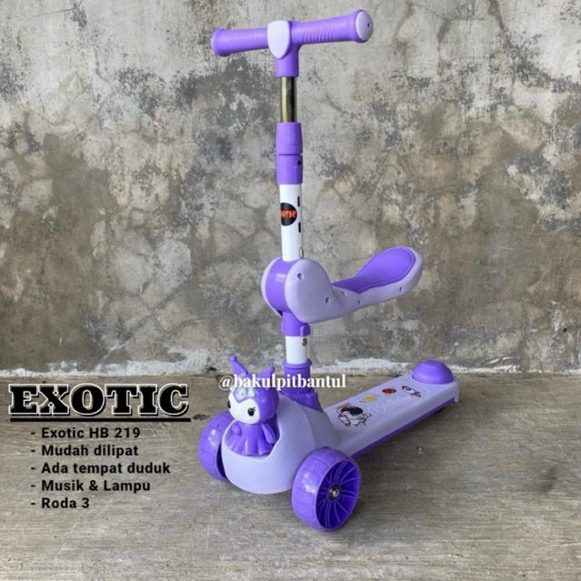 Mainan Anak Skuter Exotic HB 219 | Scooter anak Exotic 219 model duduk | Skuter duduk