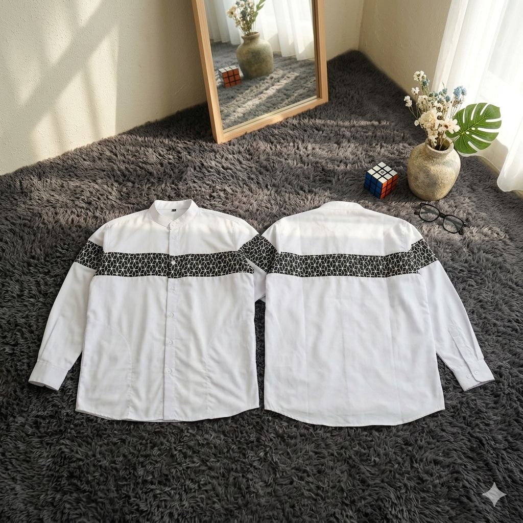 baju koko slim fit elegan micro , toyobo , slimfit casual