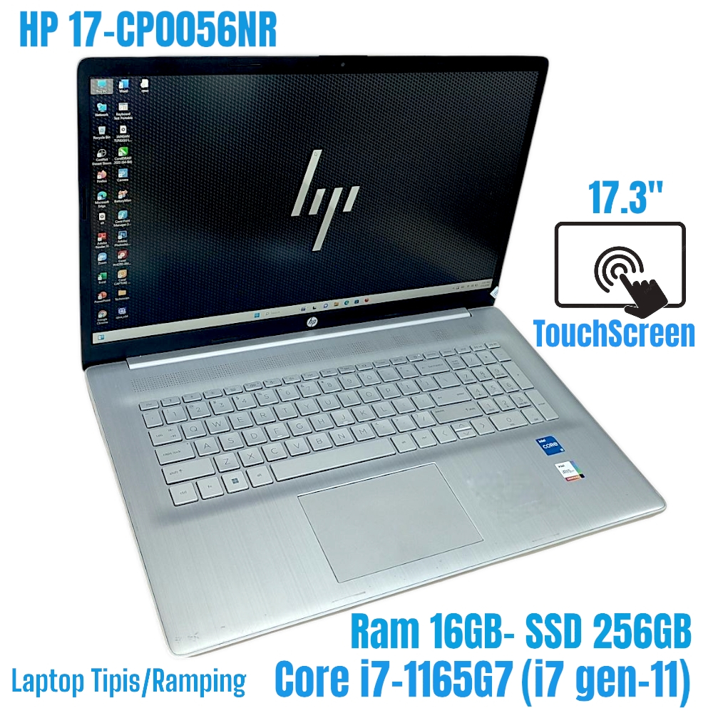 Laptop HP 17-CP0056NR Core i7-1165G7 i7 gen 11 Ram 16GB SSD 256GB FHD 17.3 inch nbhp78