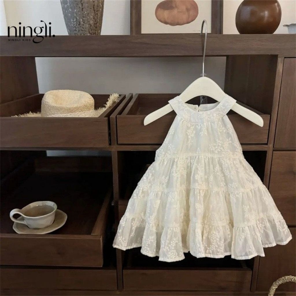 Dress Pantai Bordir Premium anak perempuan