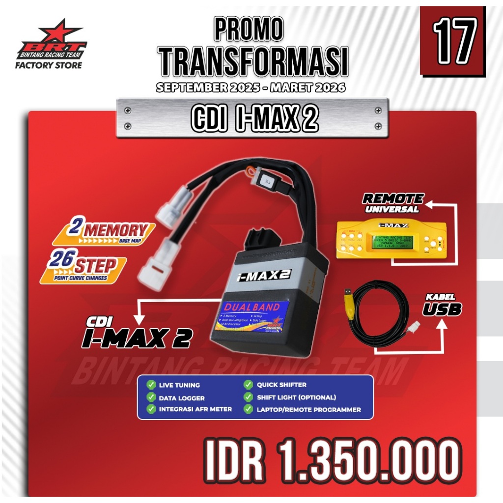 Cdi I-Max IMax 2 dualband BRT  26 Step 2 memory Megapro Old dan MP New Monoshock plus Remote