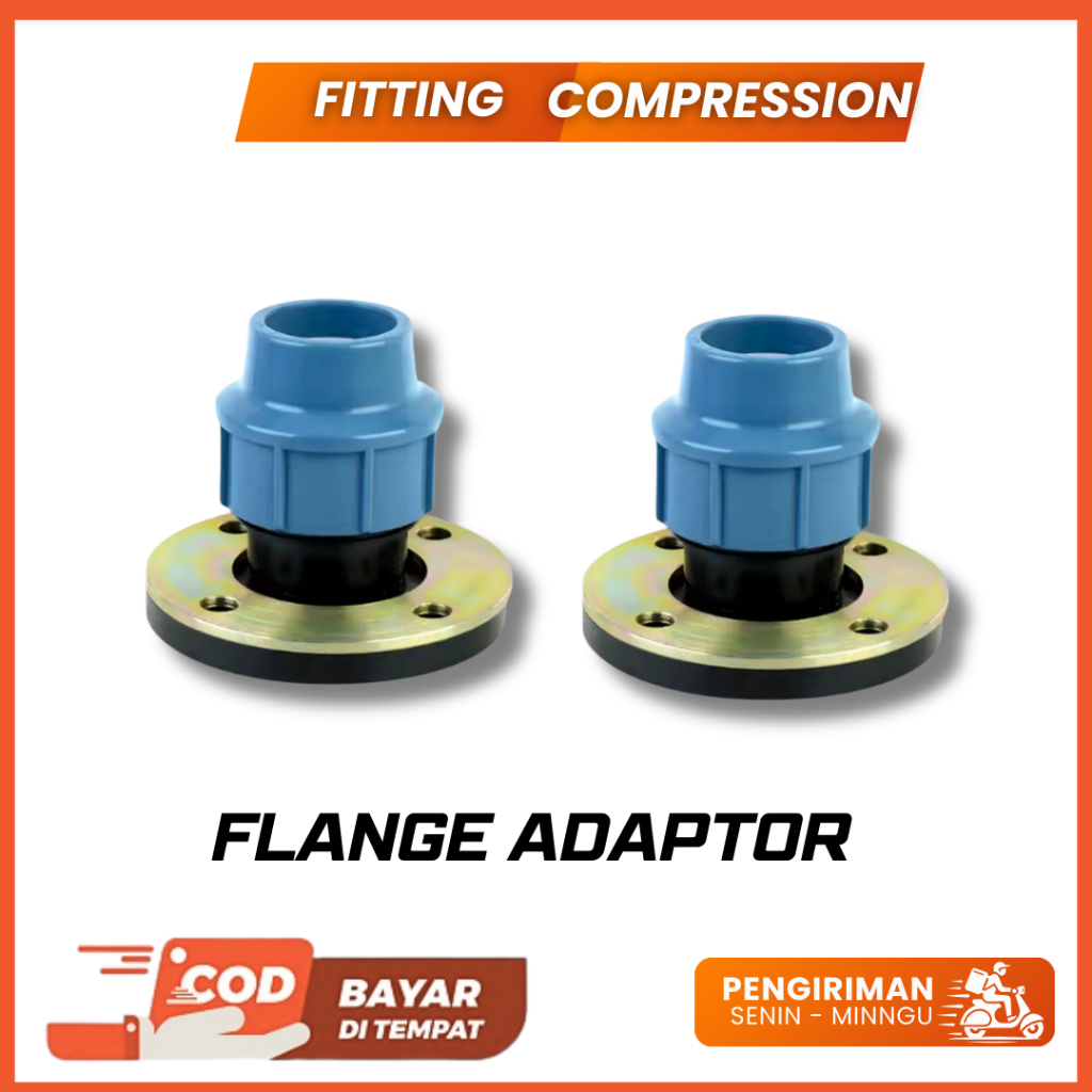Flange Adaptor Compression Pipa HDPE 90 mm ( 3 inch )
