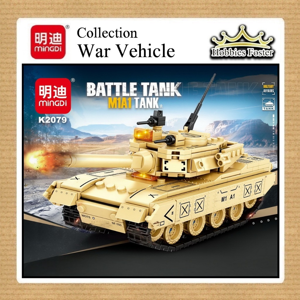 BRF Mingdi Brick K2079 - Ground Force TANK M1A1 - Mainan Merakit Kendaraan Perang by Jiamingda